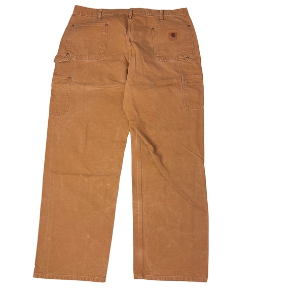 Carhartt B136 BRN Original Dungaree Fit Mens Brown Double Knee Pants 40x32 - Picture 3 of 6